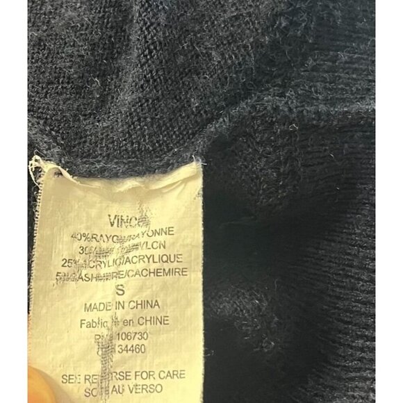 Vince Tunic Sweater 3/4 Sleeves Navy Blue 1/2 Button Front Ladies Size Small - Picture 5 of 6